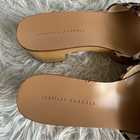 Loeffler Randall Leopard Print Regina Clog Heeled Sandals Size 8.5 - Picture 4 of 8
